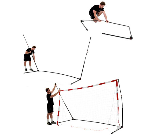 Ворота для гандболу QUICKPLAY Handball 06791 240 х 170 см, червоні