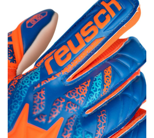 Рукавички воротарські Reusch Attrakt Starter Solid Finger Support Junior 5472511 2290 р.8, помаранчево-сині Рукавички воротарські Reusch Attrakt Starter Solid Finger Support Junior 5472511 2290 р.8, помаранчево-сині