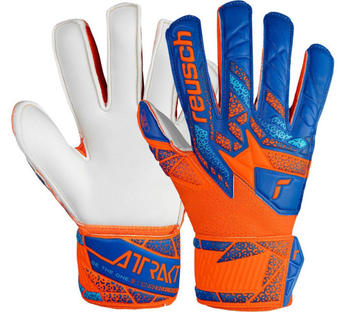 Рукавички воротарські Reusch Attrakt Solid Finger Support Junior 5472510 2290 р.8, синьо-помаранчеві