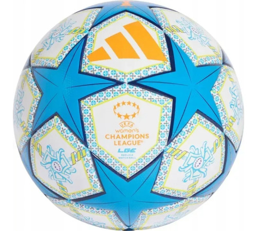 Футбольний м'яч Adidas UWCL League 2025 Munich розмір 5, біло-блакитний