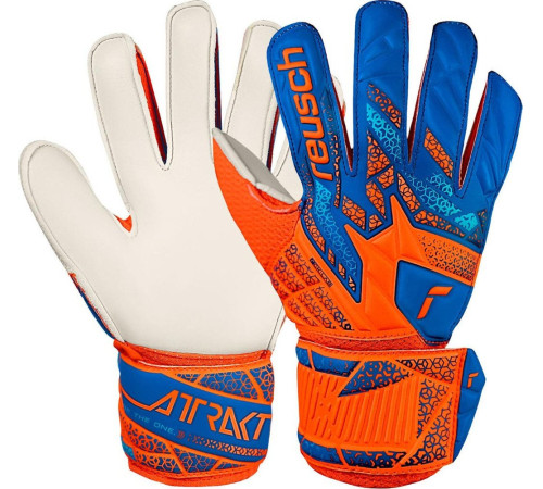 Рукавички воротарські Reusch Attrakt Solid Junior 5572515 2290 р.6,5, помаранчево-сині Рукавички воротарські Reusch Attrakt Solid Junior 5572515 2290 р.6,5, помаранчево-сині