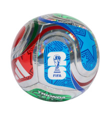 Футбольний м'яч Adidas World Cup 26 Trionda Training Foil розмір 5, сріблясто-синій
