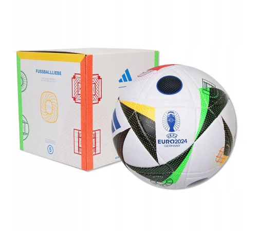 Футбольний м'яч Adidas Fussballliebe Euro 2024 League Box розмір 5, біло-чорний