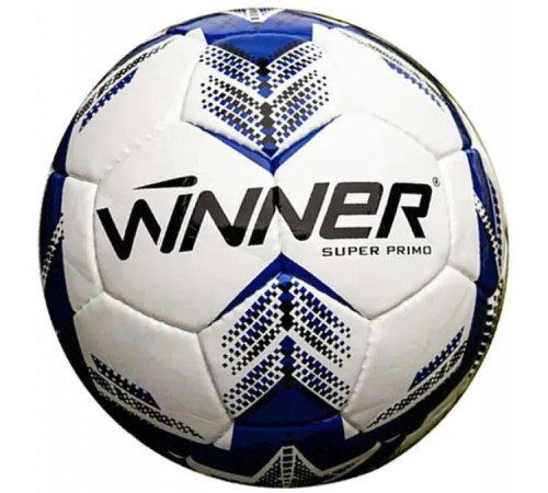М'яч для футболу Winner Super Primo, розмір 5, біло-синій