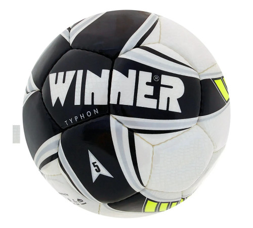 М'яч для футболу Winner Typhon, розмір 5, біло-чорний