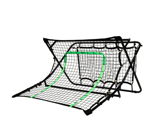 Сітка футбольна тренувальна VIRTUFIT REBOUNDER COMBI KICKBACK 113 х 106 х 61 см, чорно-зелена