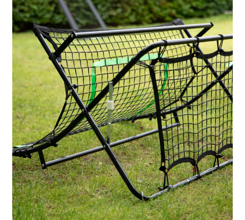 Сітка футбольна тренувальна VIRTUFIT REBOUNDER COMBI KICKBACK 113 х 106 х 61 см, чорно-зелена