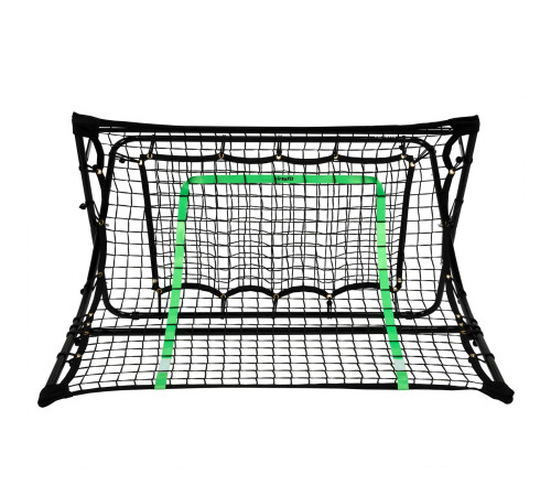 Сітка футбольна тренувальна VIRTUFIT REBOUNDER COMBI KICKBACK 113 х 106 х 61 см, чорно-зелена