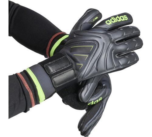 Рукавички воротарські Adidas Copa Pro czarne JN5335 р. 9,5, чорно-зелені Рукавички воротарські Adidas Copa Pro czarne JN5335 р. 9,5, чорно-зелені