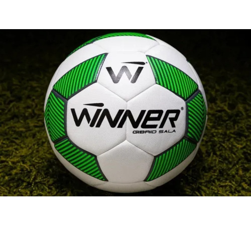 М'яч для футзалу Winner Gibrid Sala розмір 4, біло-зелений