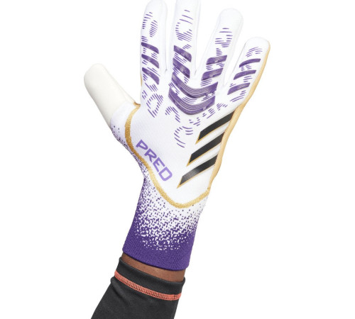 Рукавички воротарські Adidas Predator GL Pro JZ5787 р. 11, біло-фіолетові