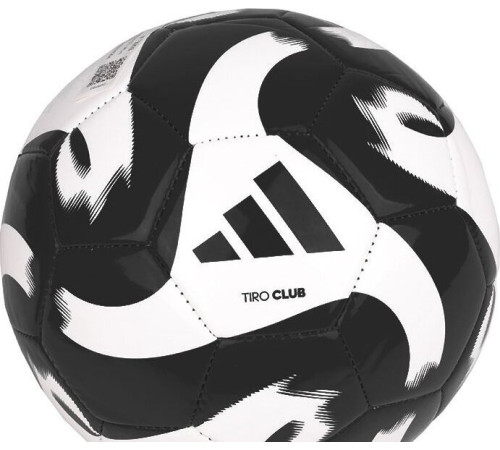 М'яч футбольний Adidas Tiro Club HT2430 розмір 3, чорно-білий М'яч футбольний Adidas Tiro Club HT2430 розмір 3, чорно-білий