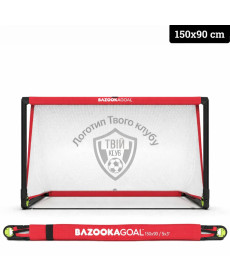 Ворота футбольні BazookaGoal 150 х 90 см 4шт, червоно-білі