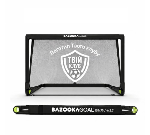 Ворота футбольні BazookaGoal 120 х 75 см 4шт, чорно-білі