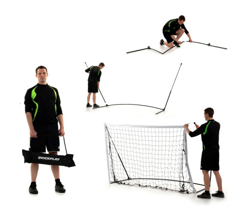 Ворота футбольні QUICKPLAY Kickster 6777 150 х 100 см, чорно-білі