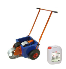 Wózek do malowania linii boiska z wałkiem 10 cm + Farba 15 kg