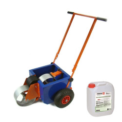 Wózek do malowania linii boiska z wałkiem 10 cm + Farba 15 kg