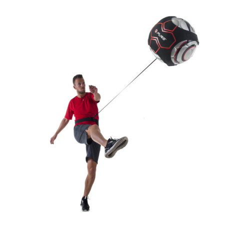 Сітка тренувальна для футболу P2I SOCCER REBOUNDER з поясом тренувальним P2I Football Trainer , чорно-червоний