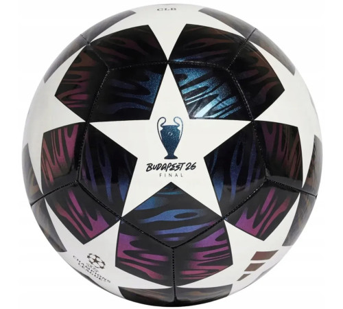 Футбольний м'яч Adidas UCL Club 25/26 Budapest, розмір 4, біло-чорний