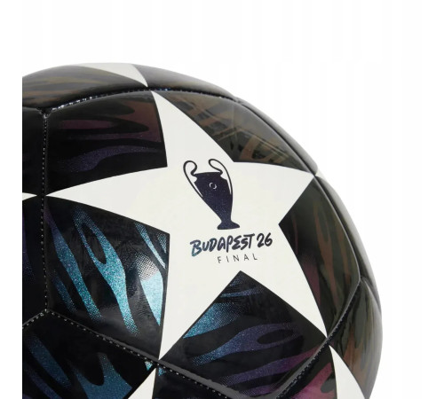 Футбольний м'яч Adidas UCL Club 25/26 Budapest, розмір 4, біло-чорний