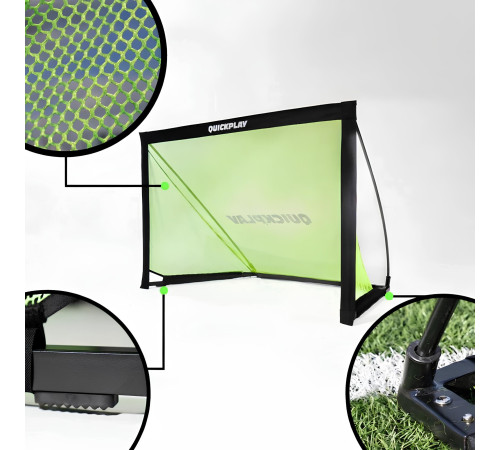 Ворота футбольні Quickplay Kickster Pro 120 х 80 см, чорно-зелені