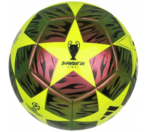 Футбольний м'яч Adidas UCL Club 25/26 Budapest розмір 5, зелено-жовтий