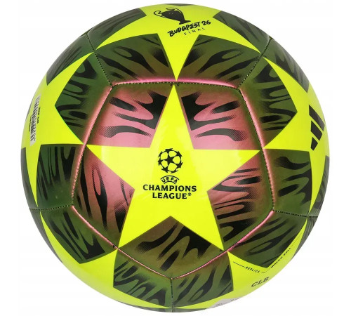 Футбольний м'яч Adidas UCL Club 25/26 Budapest розмір 5, зелено-жовтий
