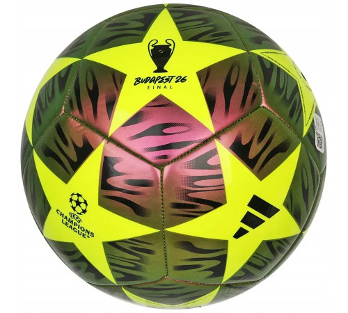 Футбольний м'яч Adidas UCL Club 25/26 Budapest розмір 5, зелено-жовтий