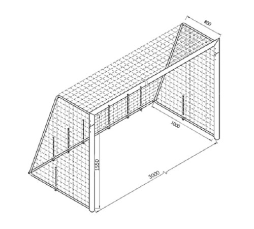 Ворота футбольні SPORTPOLAND 300x155 cm ŻAK