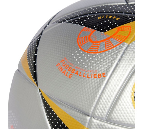 М'яч футбольний Adidas Euro24 Fussballliebe Finale IX4046 розмір 5, сіро-чорний М'яч футбольний Adidas Euro24 Fussballliebe Finale IX4046 розмір 5, сіро-чорний
