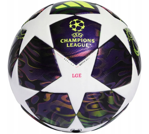 Футбольний м'яч Adidas UCL League BOX 2026 Budapest розмір 4, біло-фіолетовий