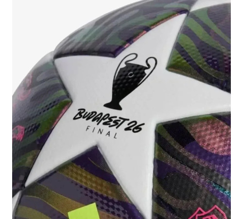 Футбольний м'яч Adidas UCL League BOX 2026 Budapest розмір 5, біло-фіолетовий