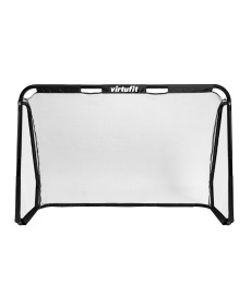 Ворота футбольні VIRTUFIT PRO з мішенню 220 х 170 см, чорні