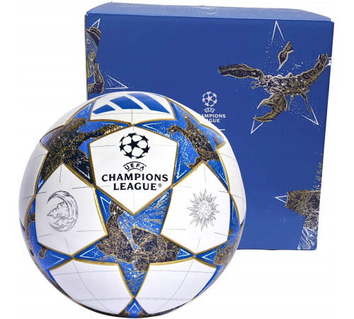 Футбольний м'яч Adidas UCL League BOX 2025 розмір 5, біло-синій