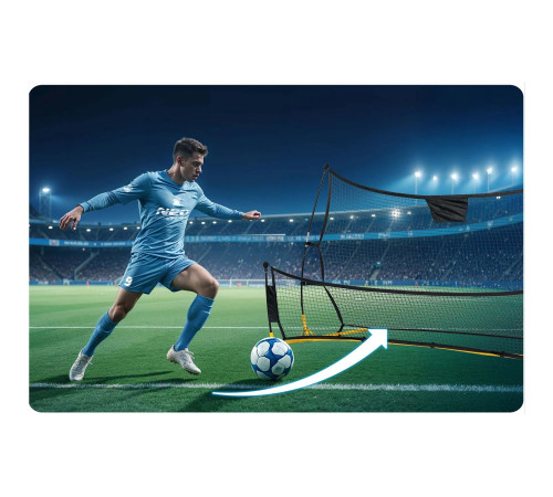 Сітка тренувальна для футболу Neo-Sport 210 х 120 х 91 см, чорно-жовта