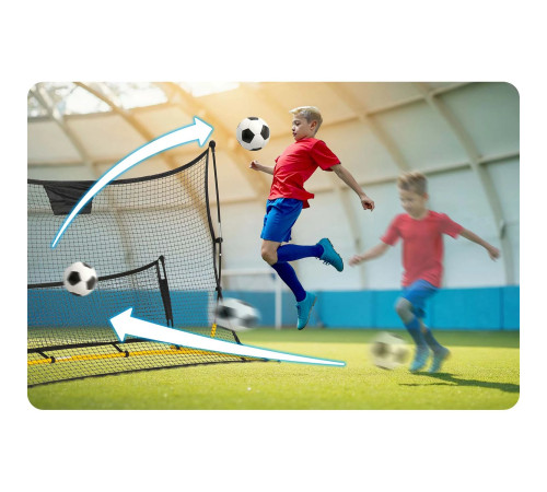 Сітка тренувальна для футболу Neo-Sport 210 х 120 х 91 см, чорно-жовта