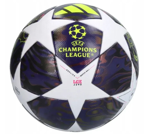 Футбольний м'яч Adidas UCL League Junior 2026 Budapest розмір 4, біло-фіолетовий