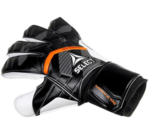 Рукавички воротарські дитячі Select GOALKEEPER GLOVES 03 YOUTH v25 розмір 5 (16 см), чорно-білі