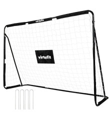 Ворота футбольні VIRTUFIT з мішенню 215 х 150 см, чорно-білі