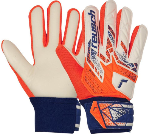 Рукавички воротарські Reusch Attrakt Starter Solid Junior 5572513 2500 р.8, біло-помаранчеві Рукавички воротарські Reusch Attrakt Starter Solid Junior 5572513 2500 р.8, біло-помаранчеві