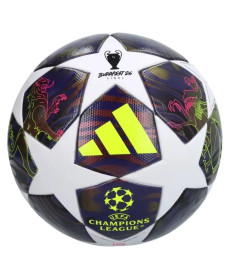 Футбольний м'яч Adidas UCL League Junior 2026 Budapest розмір 4, біло-фіолетовий