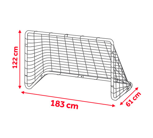 Ворота футбольні Neo‑Sport NS‑492 183 х 122 х 61 см, чорні