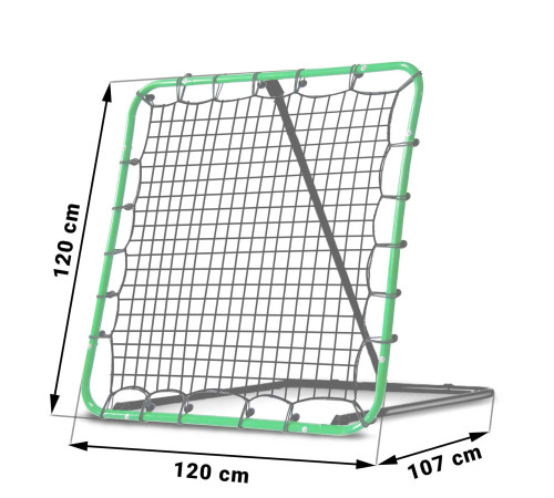 Сітка тренувальна для футболу Neo-Sport Rebounder 120 x 120 см, чорно-зелена Сітка тренувальна для футболу Neo-Sport Rebounder 120 x 120 см, чорно-зелена