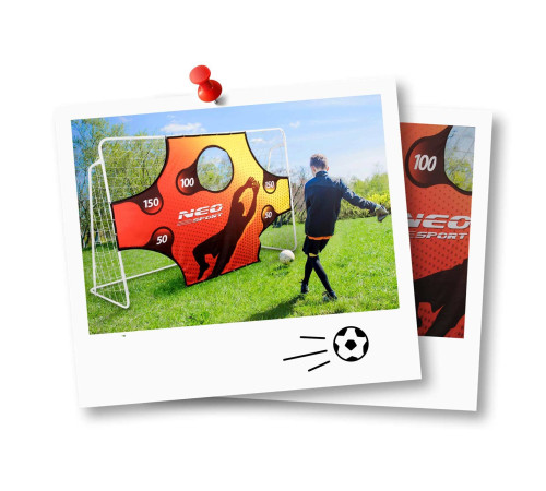 Ворота футбольні Neo‑Sport NS-1456 300 х 200 х 120 см, білі