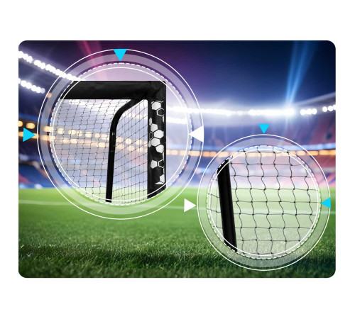 Ворота футбольні Neo‑Sport Hexagon NS‑472 300 х 200 х 120 см, чорні