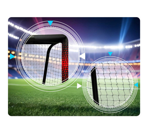 Ворота футбольні Neo‑Sport Dots NS‑473 300 х 200 х 120 см, чорно-червоні