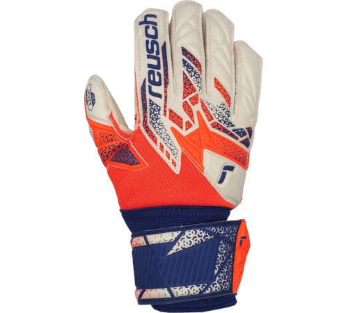 Рукавички воротарські Reusch Attrakt Silver Junior 5572214 2500 р.5, помаранчево-сині Рукавички воротарські Reusch Attrakt Silver Junior 5572214 2500 р.5, помаранчево-сині