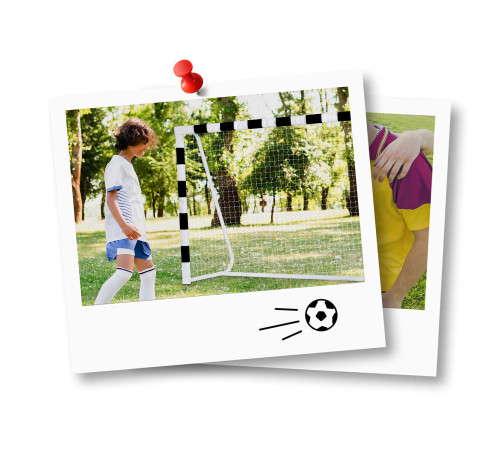 Ворота футбольні Neo‑Sport NS‑465 300 х 200 х 90 см, чорно-білі