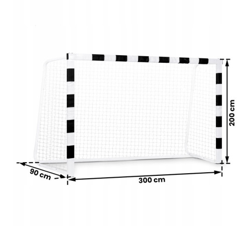 Ворота футбольні Neo‑Sport NS‑465 300 х 200 х 90 см, чорно-білі