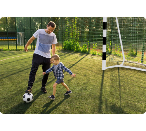 Ворота футбольні Neo‑Sport NS‑465 300 х 200 х 90 см, чорно-білі